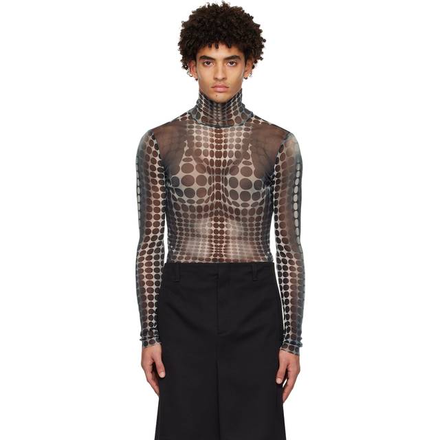 Jean Paul Gaultier SSENSE Exclusive Gray Dots Turtleneck - 010200 WHITE/GREY/BL - XXS