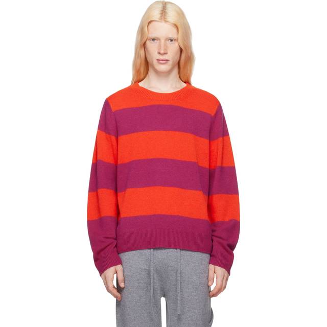 Guest in Residence Pink & Red Stripe Sweater - Magenta/Cherry - XL
