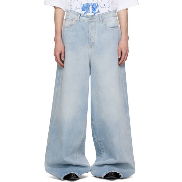 VETEMENTS Blue Destroyed Jeans - BLUE - WAIST US 26