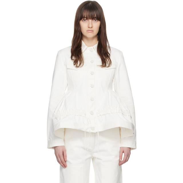 Cecilie Bahnsen White Ulanda Jacket - White - UK 6