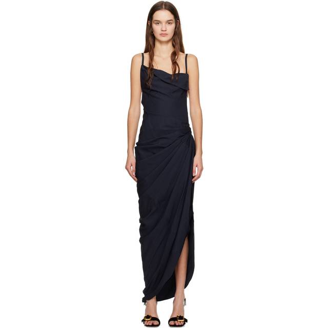 Jacquemus - La robe Saudade longue - Bleu Marine Foncé - Taille: 36