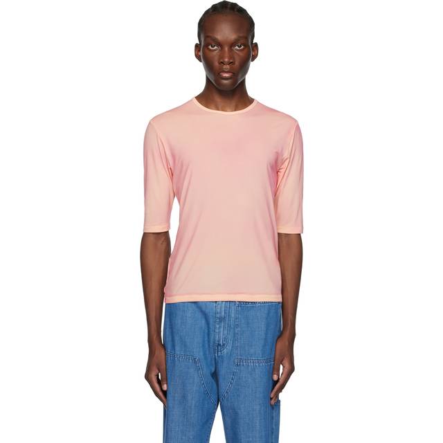 Mm6 Maison Margiela Man T-shirt Pink Size S Polyamide, Elastane
