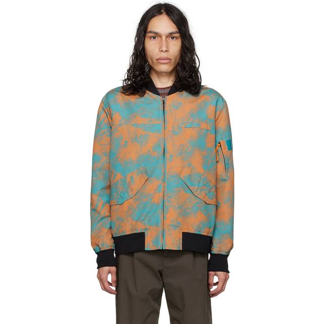 PS by Paul Smith Blue & Orange Graphic Bomber Jacket - 16 Oranges - S