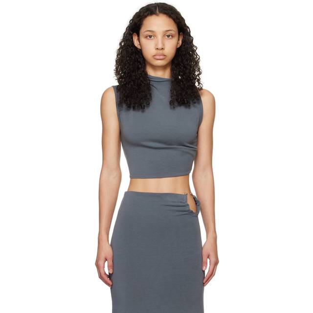 Jade Cropper Gray Asymmetric T-Shirt - 207 - Dye Grey - M