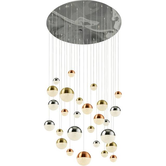 Neymar 27-Light Unique / Statement LED Chandelier - Chrome (3.5cm H X 97cm W X 97cm D)
