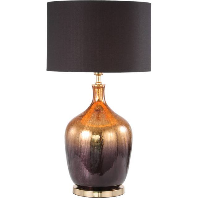 Alinah Glass Luxury Buffet Lamp for Living Room Furniture, Bedside Table Lamp with Linen Shade - Gold (76cm H X 43cm W X 43cm D)