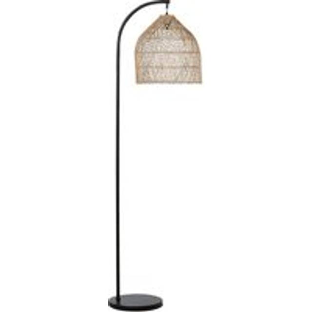 Beliani Floor Lamp Bernica Rattan Natural, Brown