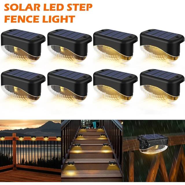 4/8pcs Solar Step Lights 5LED Outdoor Waterproof Garden Lights Solar Fence Lights Garden Fence Yard Decoration Lighting Solar Lamp