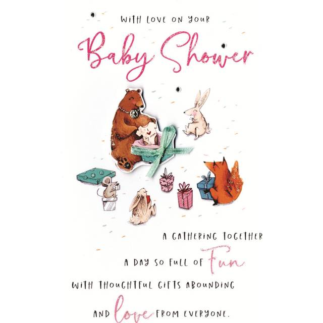 Day so full of fun embellished baby shower greeting card words to cherish cards