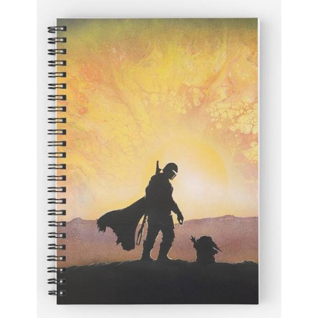 Spiral Notebook mando hunter and child canvas A5 120 Pages