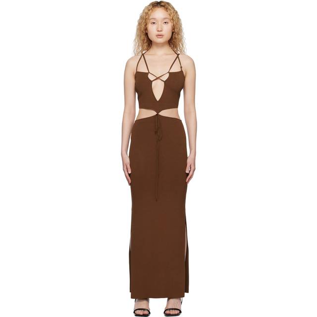 Aya Muse Brown Reis Maxi Dress - RUST - L