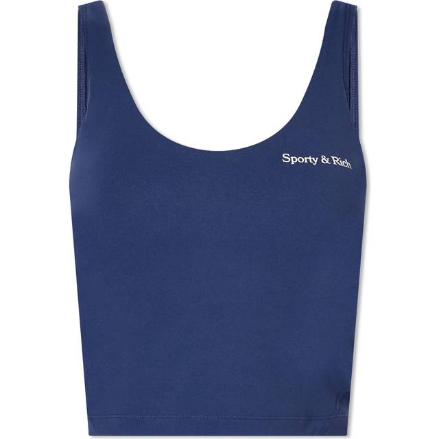 Sporty & Rich Navy New Serif Tank Top - Navy/White - XL
