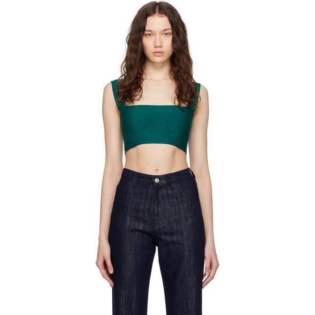 Victoria Beckham Green Compact Tank Top - GREEN - UK 10