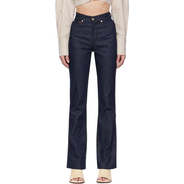 JACQUEMUS Navy Le Chouchou 'Le de Nîmes' Jeans - 38B Navy/Brown - WAIST US 24