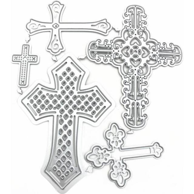 2PCS  5 In 1 Cross Knife Mold DIY Cutting Book Album Greeting Card Making Mold