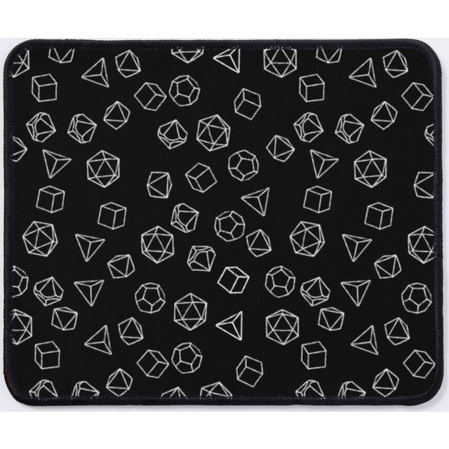 Mouse Pad DnD Dice White on Black Pattern 11.8 x 9.8 inch Computer Mat Gaming Office Mousepad