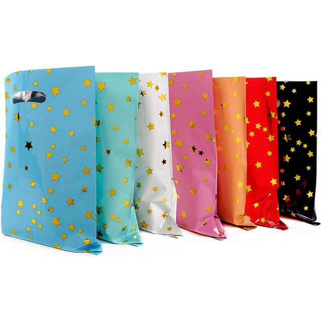 10Pcs Foil Gift Bags Star Colorful Candy Biscuit Packing Bags for Wedding Birthday Party Decorations Birthday Gift Bags