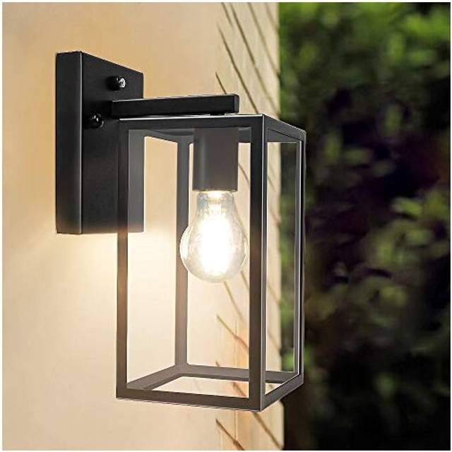 Depuley Auto-Sensing Garden Wall Light with Studry Glass, Classic Blac