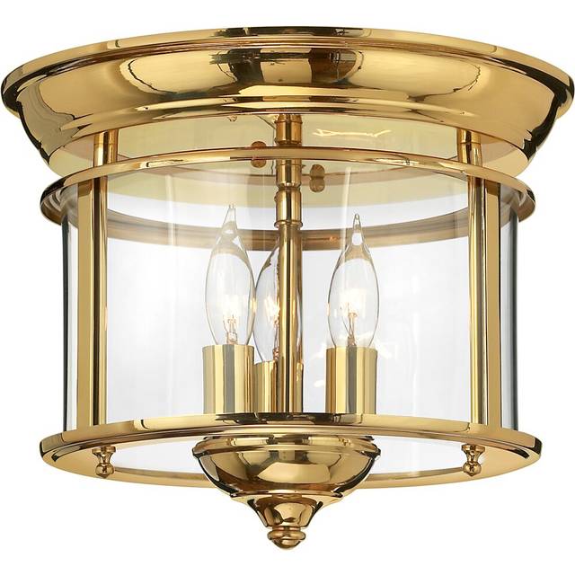 Barwood 3-Light Flush Mount - Polished Brass (24.1cm H X 29.2cm W X 29.2cm D)
