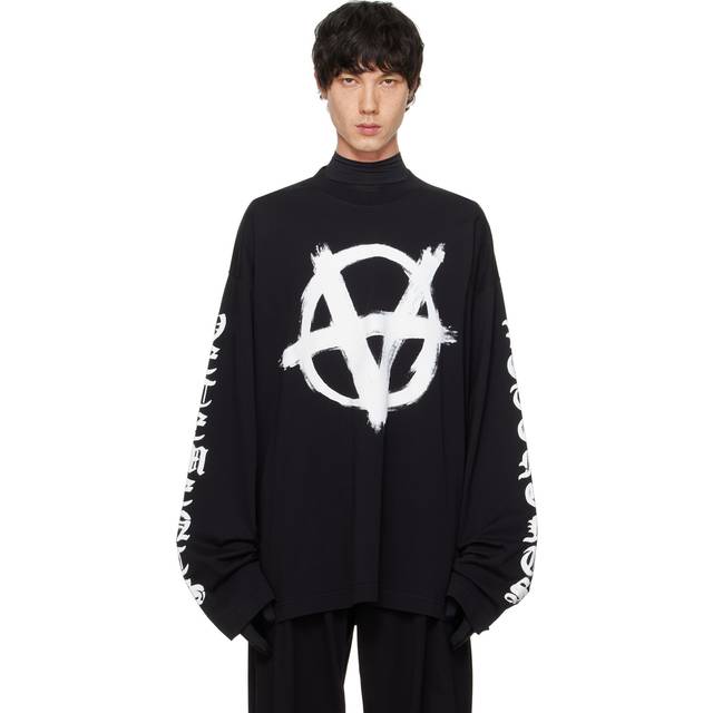 VETEMENTS Double Anarchy Long Sleeve T-Shirt - Black