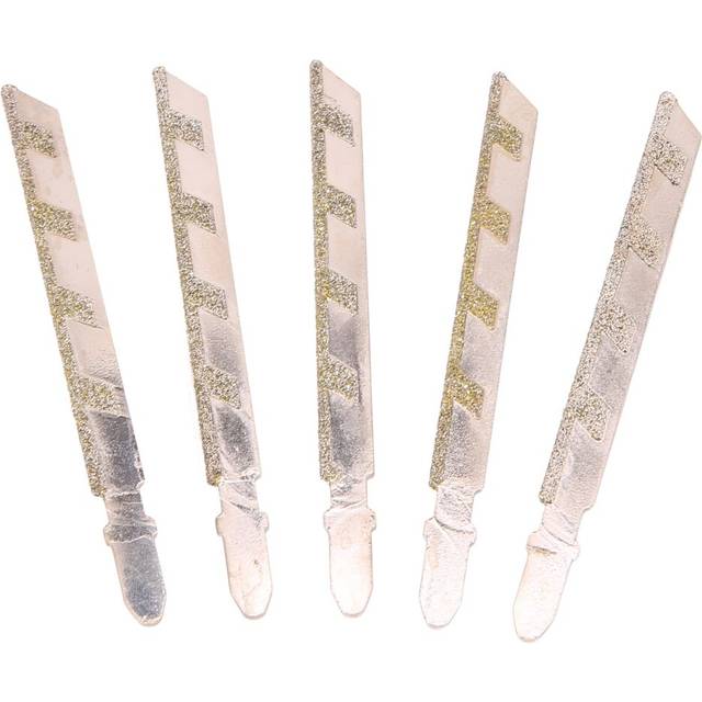 5Pcs 101mm 4 Inch T Blades Diamond Coated Jig Saw Blade Set Masonry Granite Tile Cutting Power Tools Accessories
