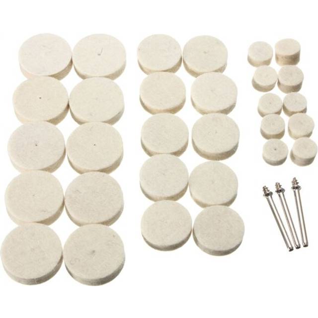 33pcs Soft Felt Electric Mill Polishing Buffing Wheel Mixed Set Accessory For Rotary Tools