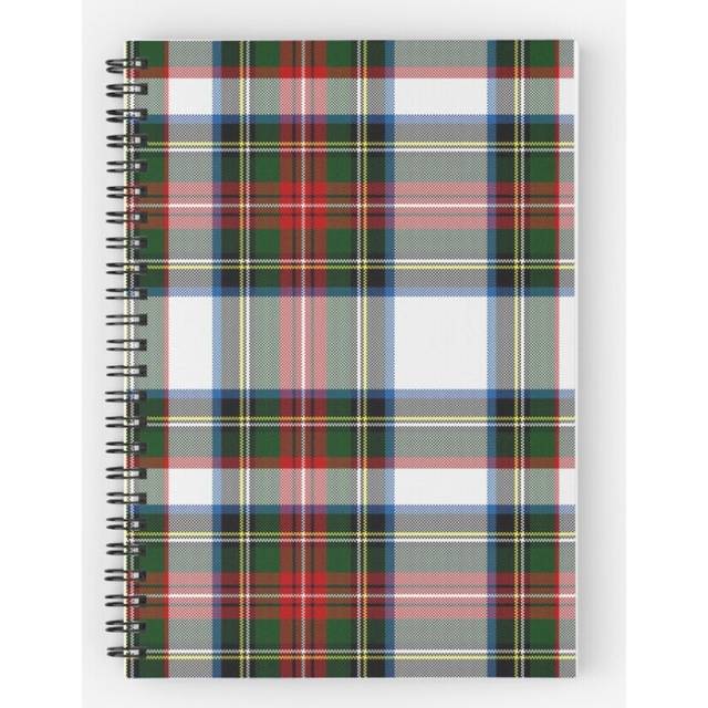 Spiral Notebook Clan Stewart Dress Tartan Plaid Pattern A5 120 Pages