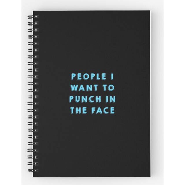 Spiral Notebook People I Want To Punch In The Face A5 120 Pages