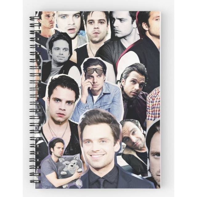 Spiral Notebook sebastian stan collage A5 120 Pages