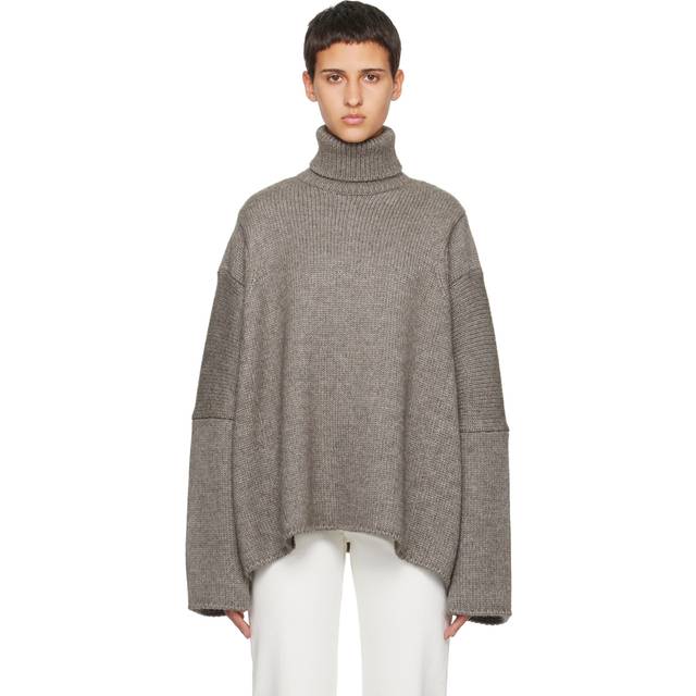 The Row Erci alpaca and silk turtleneck sweater - green (XS/S)