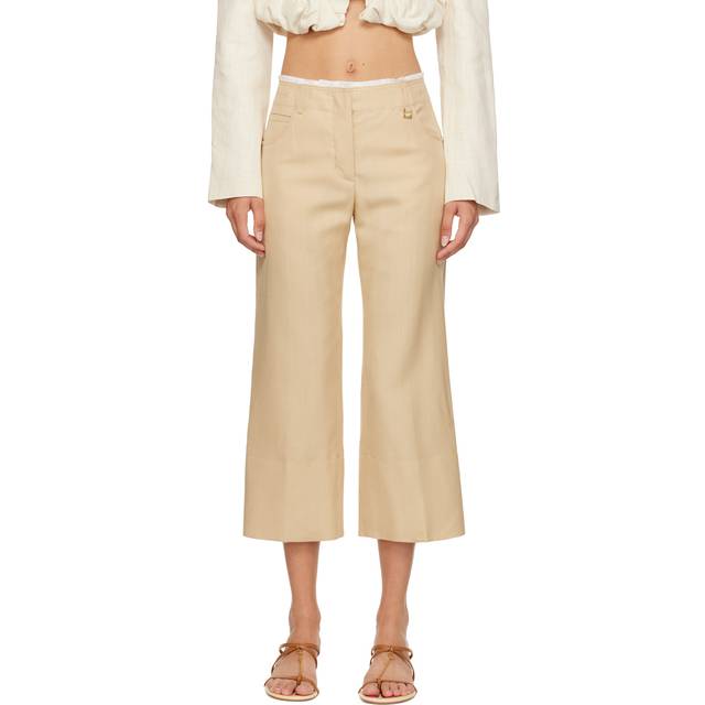 JACQUEMUS Beige Le Chouchou 'Le Pantalon Corto' Trousers - 150 Beige - FR 42