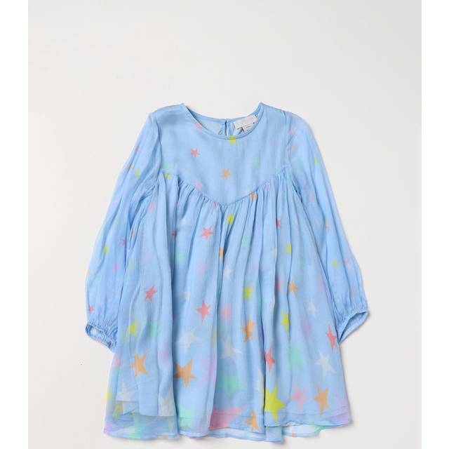 Stella McCartney Kids Printed silk chiffon dress - blue (Y 10)