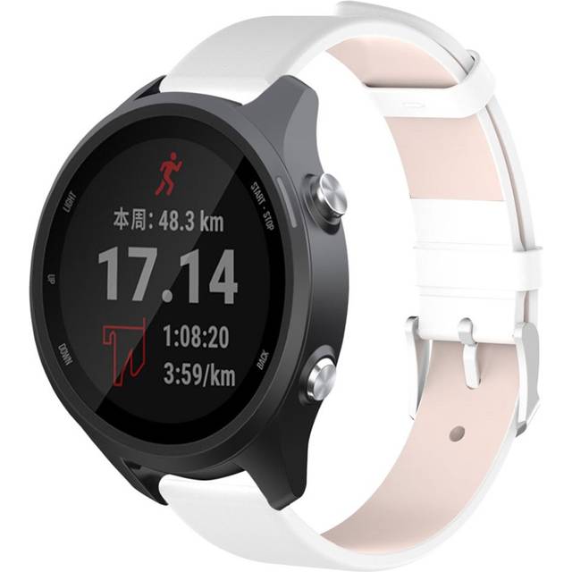 Garmin Forerunner 245 klockarmband i äkta läder - Vit