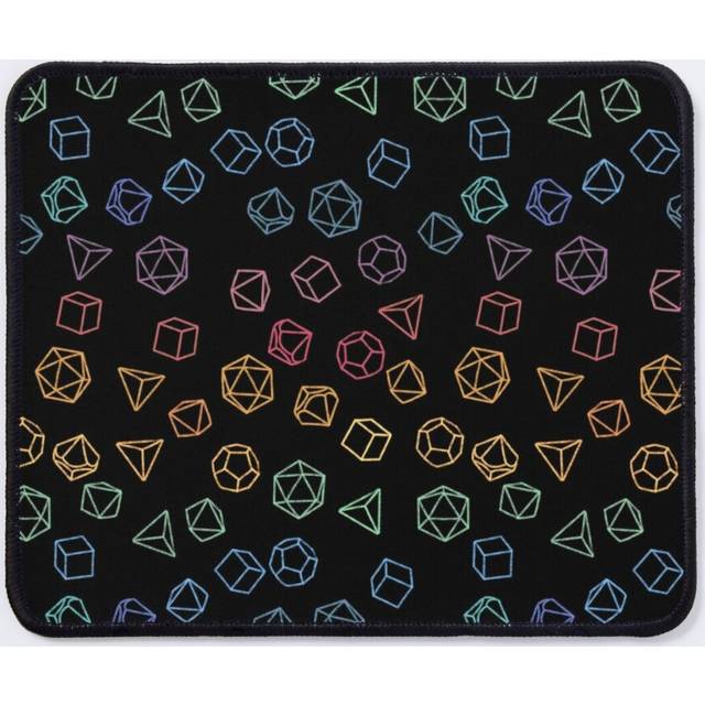 Mouse Pad DnD Dice Rainbow on Black Pattern 11.8 x 9.8 inch Computer Mat Gaming Office Mousepad