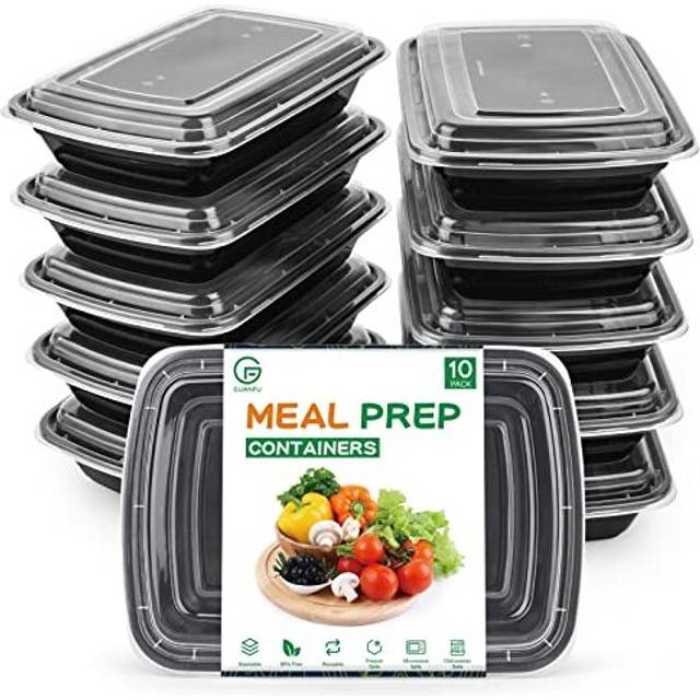 [20 Pack] Meal Prep Containers with Lids, 1 Compartment BPA Free Reusable , Microwave, Freezers & Dishwashers Safe Plastic Food Storage Boxes (28 oz)