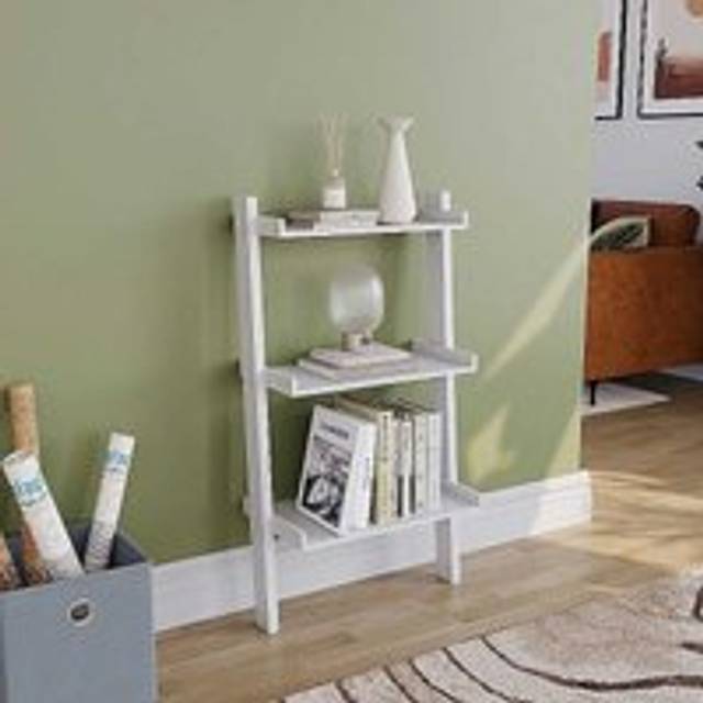 Vida Designs York 3 Tier Ladder Bookcase - Black