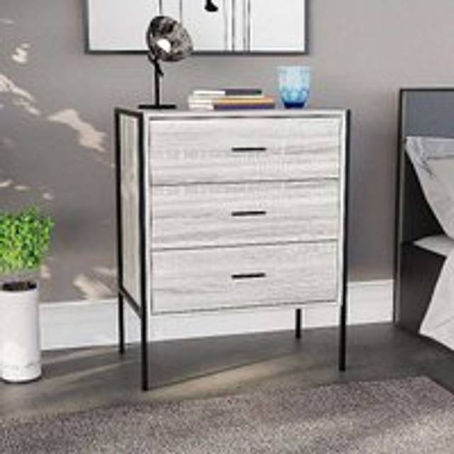 Vida Designs Brooklyn 3 Drawer Chest - Grey
