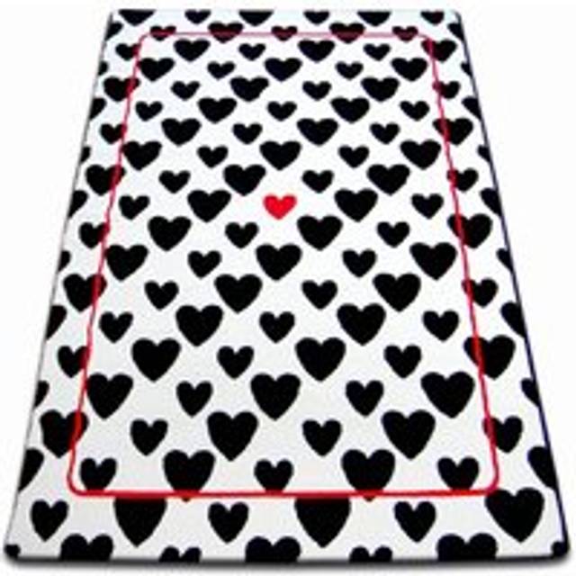 Rugsx - Carpet sketch - F755 cream/black - hearts white 160x220 cm