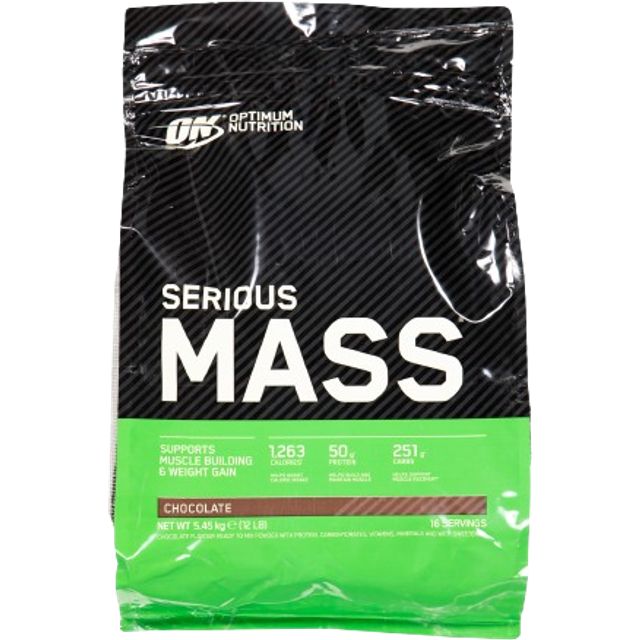 Optimum Nutrition Serious Mass | 5454g | Chocolate | Weight Gainer | Weight Gainers | Over 1,200 Calories In A Serving | Free Products Worth ¬£47