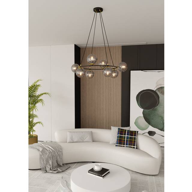 Odin 7-Light Wagon Wheel Chandelier - Graphite (75cm W X 75cm D)