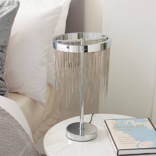 Isla 40cm Chrome Table Lamp (40cm H X 13cm W X 13cm D)