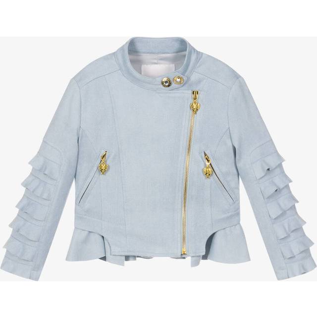 Angel's Face Girls Blue Faux Suede Biker Jacket - 5-6 year