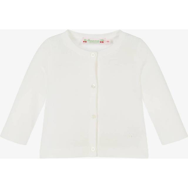 Solid Color Cotton Crew-neck Cardigan size 18 M (18 M)