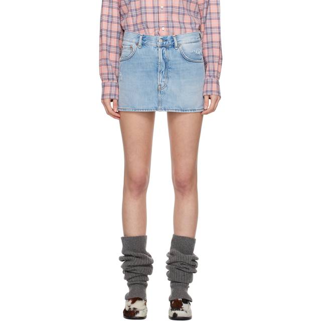 Acne Studios Blue Faded Denim Miniskirt - 228 Light Blue - FR 40