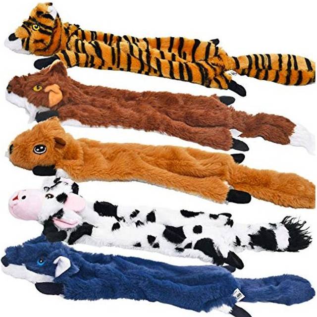SHARLOVY Dog Squeaky Toys 5 Pack, Pet Toys Crinkle Dog Toy No Stuffing Animals Dog Plush Toy Dog Chew Toy For Large Dogs And Medium Dogs Squeeky