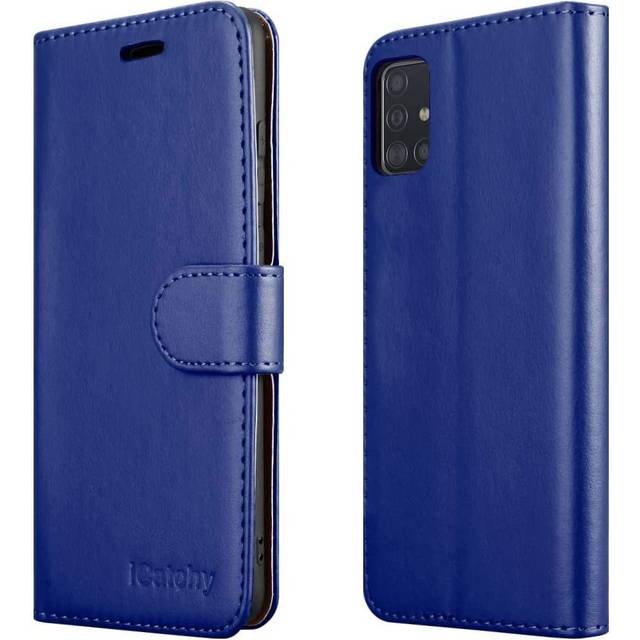 (Blue) For Galaxy A51 Phone Wallet Book Leather Case