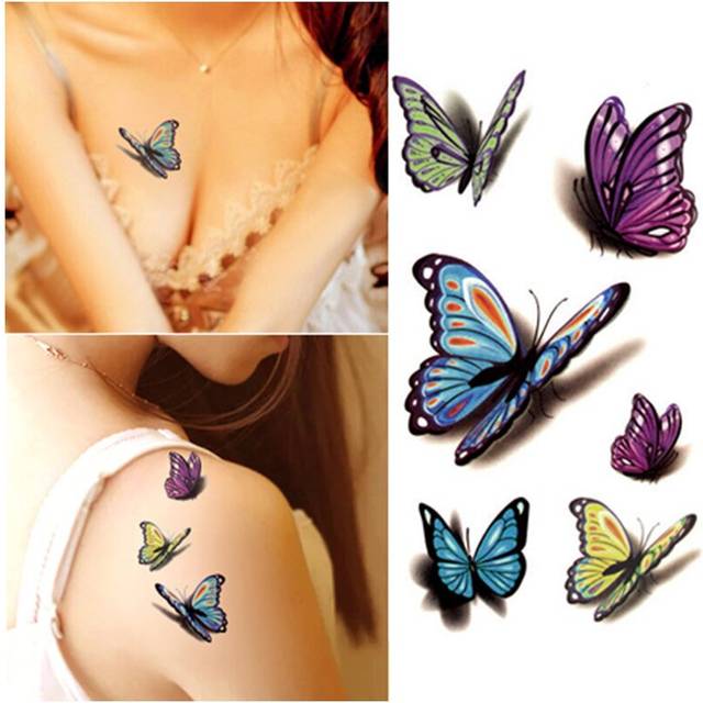 3Pcs Waterproof Henna Tatoo Selfie Fake Tattoo Stickers