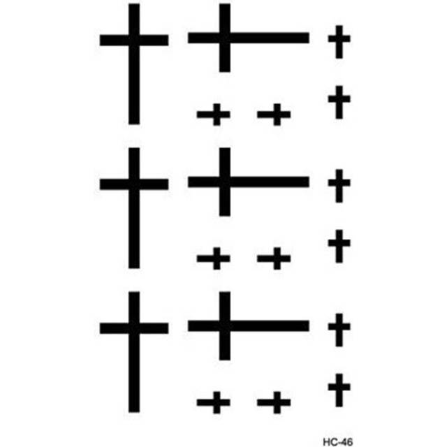 2Pcs Women Finger Flash Tattoo Cross Design Water Transfer Tattoo Stickers