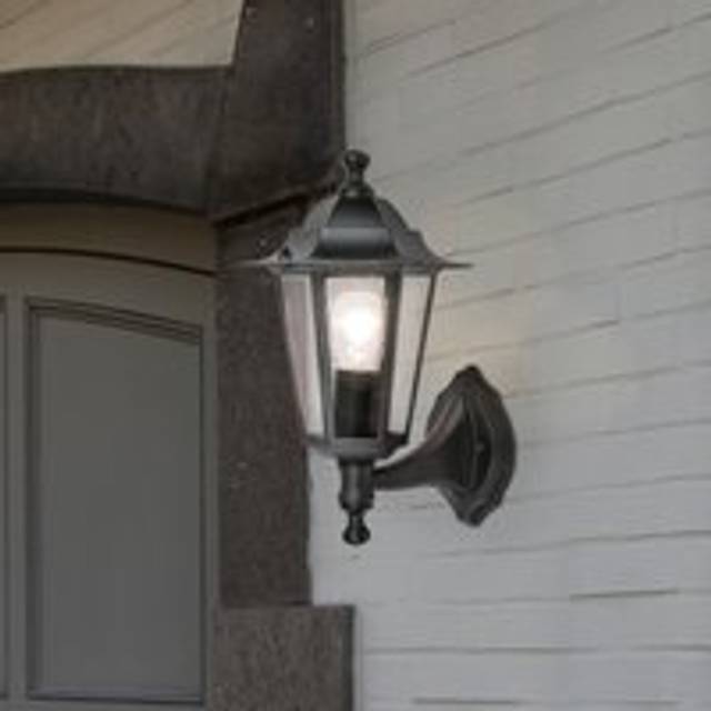 Lutec Corniche Pir Wall Light Black E27 IP44