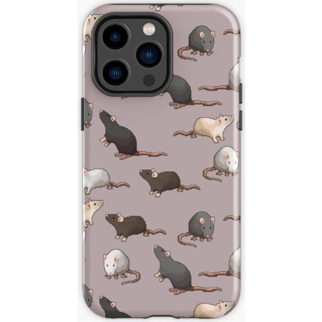 Phone Case Pixel Rats on repeat for iPhone Samsung 14 13 12 11 Plus Pro Max Galaxy S23 S22 Ultra Note 20 10